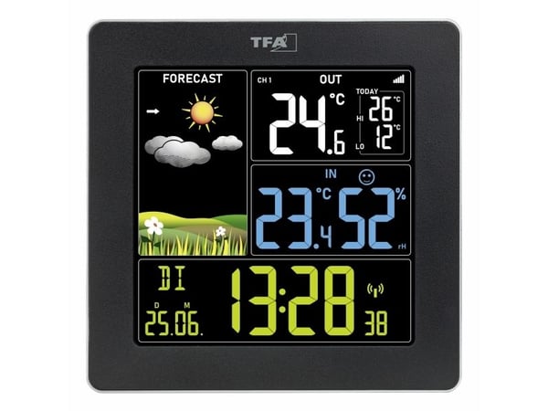 TFA-Dostmann Sun 2, Sort, Inne hygrometer, Inne Termometer, Utendørs Fuktighetsmåler, Utendørs Barometer, Hygrometer, Termometer, Hygrometer, Termo...