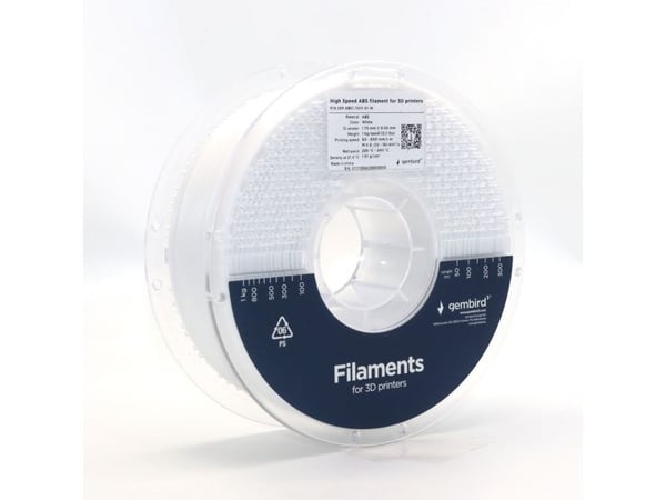 Gembird - Hvit - 1 kg - 400 m - ABS-filament (3D)