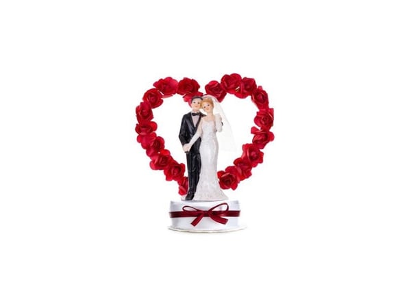 PartyDeco Kuchen-Topper Brautpaar Herz, Kake, Flerfarget, Voksen, Unisex, Bryllup, 1 stykker