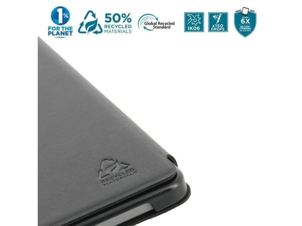 Mobilis RE.LIFE - Lommebok for nettbrett - øko-design, med klaff - kunstlær - svart - for Samsung Galaxy Tab S10+