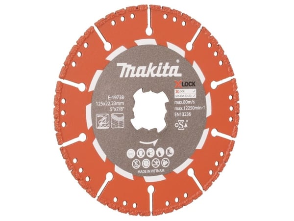 Makita E-19738 timanttileikkuukiekko; 125x22,23 mm; X-Lukko