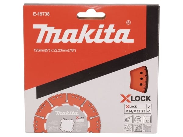 Makita E-19738 timanttileikkuukiekko; 125x22,23 mm; X-Lukko