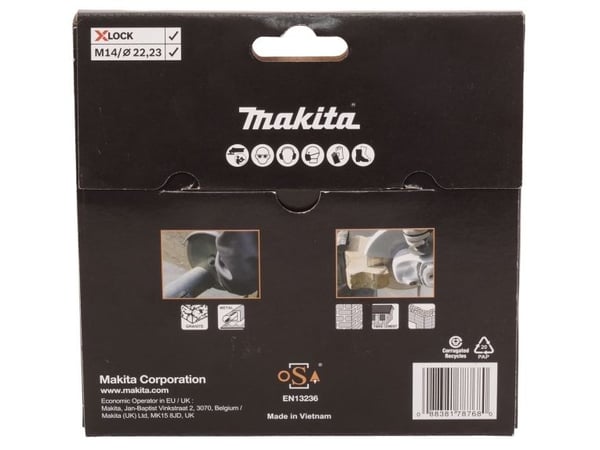 Makita E-19738 timanttileikkuukiekko; 125x22,23 mm; X-Lukko