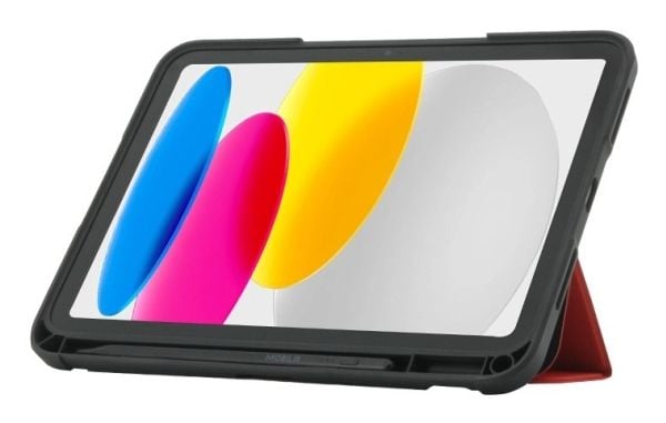 Mobilis - Lommebok for nettbrett - robust - med gjennomsiktig bakside og forsterkede hjørner - rød - 11" - for Apple 10.9-inch iPad Wi-Fi, Wi-Fi + ...