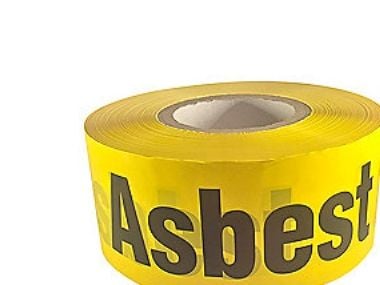 Asbesttejp – tejp med text
