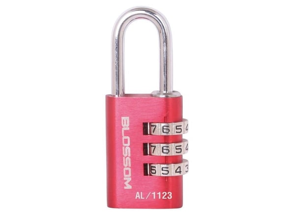 BADLOCK hengelås med kode ALUM AL11 20x3 rød