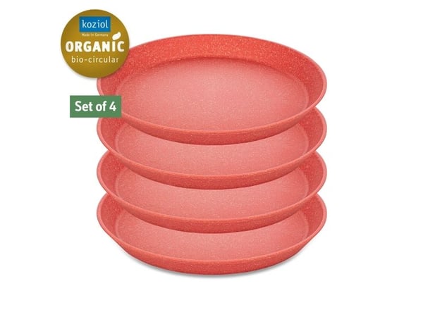 koziol Connect, Middagstallerken, Rund, Rød, 20,5 cm, 20 mm, 4 stykker