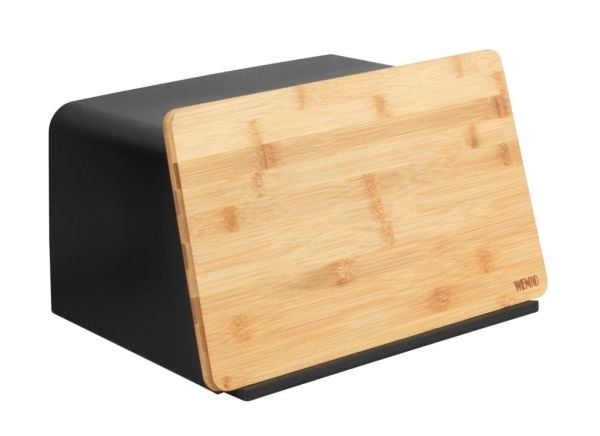 WENKO Kubo, Rektangulær, Sort, Tre, Bamboo, Plast, Tre, Bamboo, Hengslet Lokk