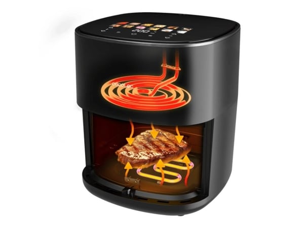 Cecotec Cecofry&Grill Duoheat 6500, Varmluftsfrityr, 6,5 l, 40 °C, 200 °C, Single/enkelt, Sort