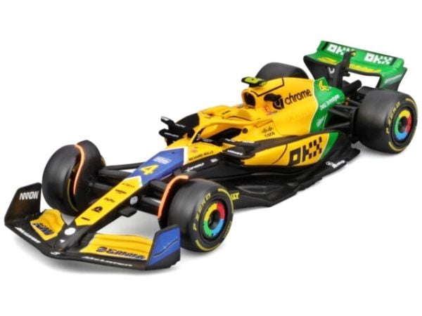 BBURAGO Mclaren Mcl 38, Urheiluauton pienoismalli, Esikoottu, 1:43, McLaren F1 38 1:43 Norris 24 Senna, Ei sukupuolirajoitusta, Metalli, Muovi