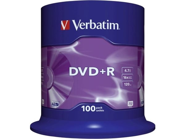 Verbatim - 100 x DVD+R - 4.7 GB 16x - matt silver - spindel