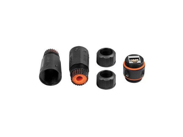 LogiLink Patchkabelkontakt för utomhusbruk, Cat.6A, skärmad RJ45 hona - RJ45 hona, för anslutning av Cat.6A - 1 st (NP0086)