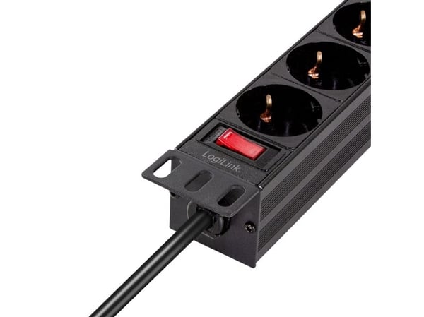 LogiLink 4-tie pistorasiapistorasia kytkimellä, 10"(1U), 2m