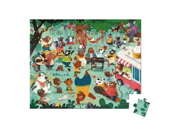 JANOD Puzzle Family Bears - 54 PCS, Fotoark kartong, Frankrike, 500 mm, 400 mm, 1 stykker
