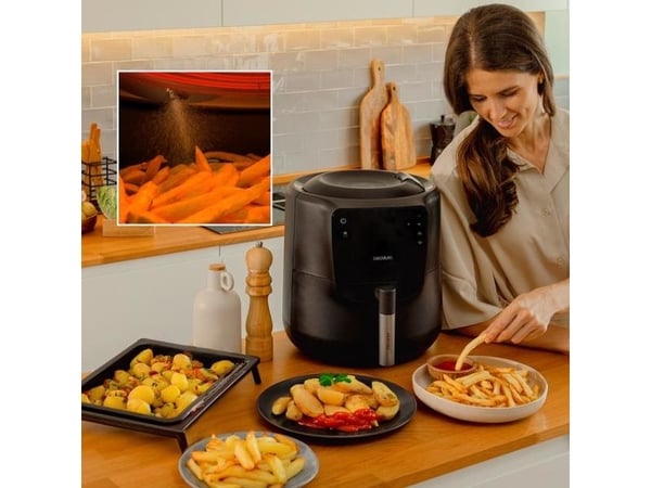 Cecotec 03300, Frityr med lite fett, 5,5 l, Single/enkelt, Sort, Berøringskontroll, Enkeltstående