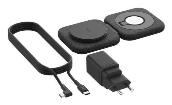 Belkin BoostCharge Pro 2-in-1 - Trådløs ladepute + AC-strømadapter - 15 watt - Fast Charge (magnetisk)
