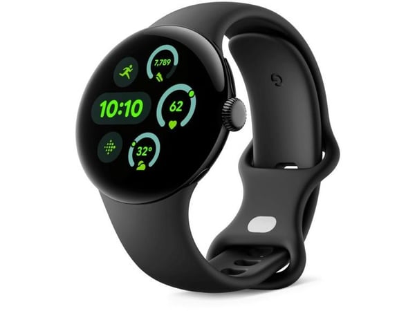 Google Pixel Watch 3 - 41 mm - mattsvart aluminium - smartklokke med aktivt bånd - fluorelastomer - obsidian - båndbredde: L - 32 GB - Bluetooth, W...
