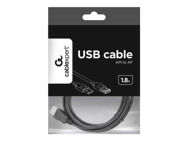 Gembird CCP-USB2-AMAF-6 - USB-förlängningskabel - USB (hona) till USB (hane) - 1.8 m - formpressad - svart