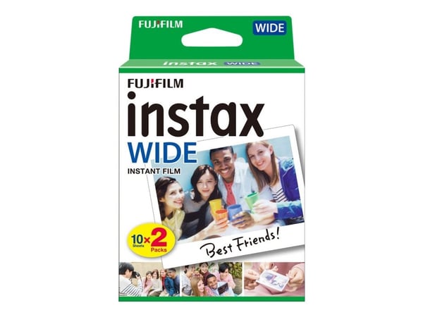 Fujifilm Instax Wide - Hurtigvirkende fargefilm - ISO 800 - 10 eksponeringer - 2 kassetter