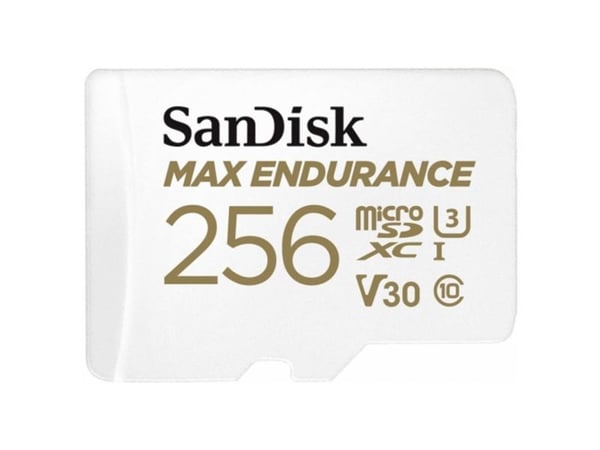 SanDisk Max Endurance - Flashminnekort (microSDXC til SD-adapter inkludert) - 256 GB - Video Class V30 / UHS-I U3 / Class10 - microSDXC UHS-I