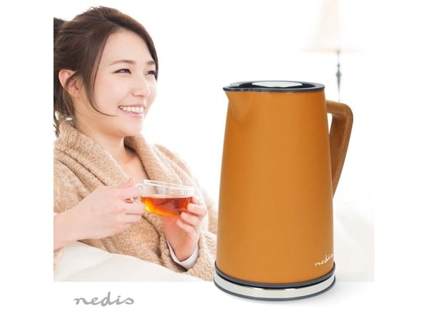 Nedis KAWK510EOR, 1,7 L, 2200 W, Oranssi, Terästä, Veden tason ilmaisin, Johdoton