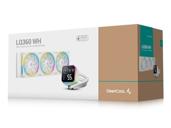 DeepCool LQ360 WH, Væskekjølesett, 12 cm, Svart