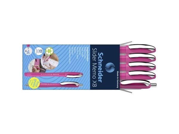 Schneider Schreibgeräte AKTION Schneider kulepenn Slider Memo rosa skrivesvart blå 4 stk (50-150265)