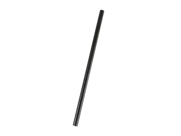 Sugerør, 200 x 8 mm, Papir, sort pakke a 500 stk, Fødevaregodkendt