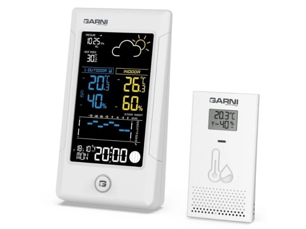 GARNI 615W Precise, Hvit, Inne Barometer, Inne hygrometer, Inne Termometer, Utendørs Barometer, Utendørs Fuktighetsmåler,..., Barometer, Hygrometer...