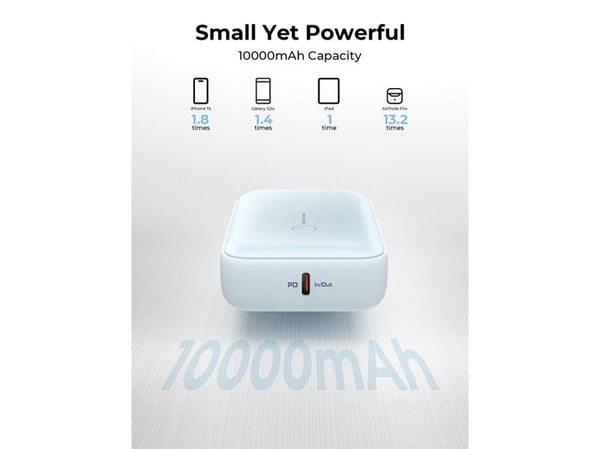 AUKEY 157000, 10000 mAh, Power Delivery, 15 W, Grå