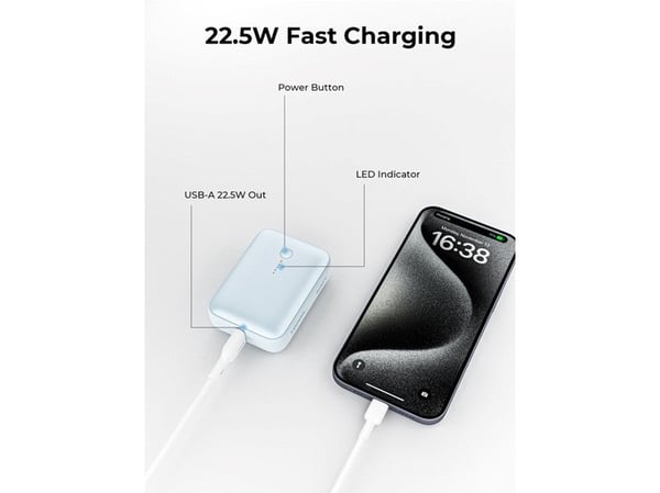 AUKEY 157000, 10000 mAh, Power Delivery, 15 W, Grå