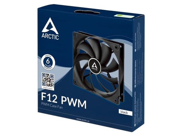 ARCTIC F12 PWM - Boksviftesett - 120 mm - svart (en pakke 5)