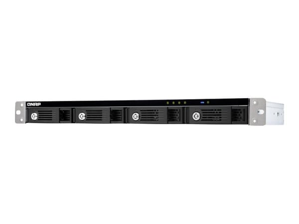 QNAP TR-004U, HDD/SSD-kotelo, 2.5/3.5", Serial ATA II, Serial ATA III, 6 Gbit/s., Hot-swap, musta, harmaa