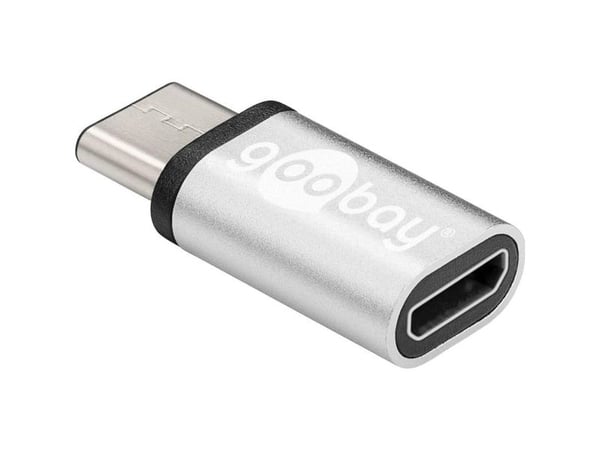 Goobay 56636, USB-C, USB 2.0 Micro-B, Silver