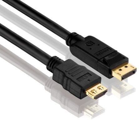 Purelink PureInstall PI5100 - Adapterkabel - DisplayPort hann til HDMI hann - 5 m - trippel beskyttelse - svart - rund