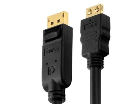 Purelink PureInstall PI5100 - Adapterkabel - DisplayPort hann til HDMI hann - 5 m - trippel beskyttelse - svart - rund