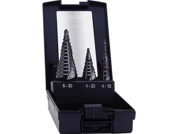 Exact 50071 HSS trinnbor-sett 3 deler TiAIN 3-fals skaft 1 sett