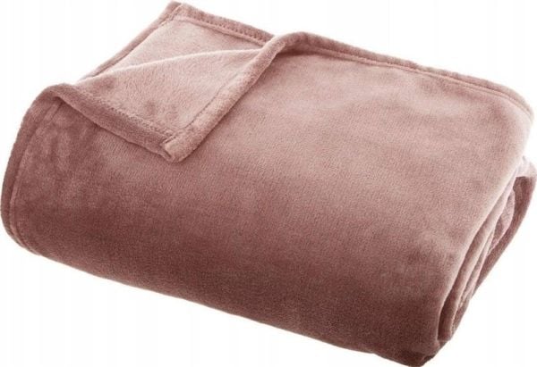 Atmosphera FLANEL UNI plysjteppe, 130 x 180 cm, rosa
