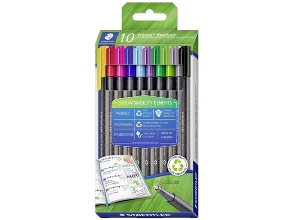 STAEDTLER Fineliner triplus 10 kpl vähittäismyyntipakkaus