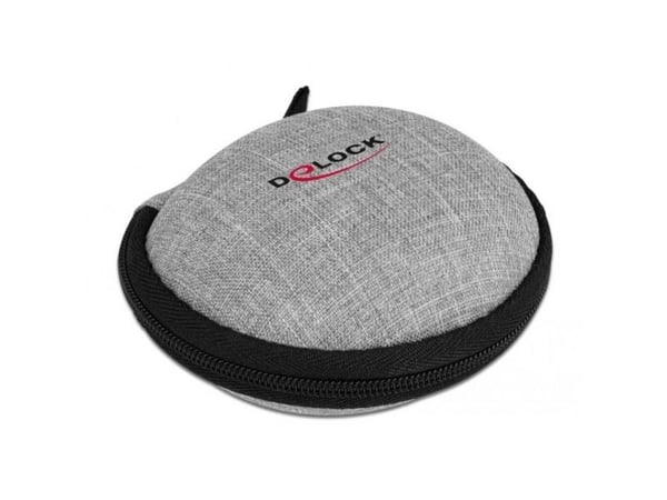 Delock - Eske for hodemikrotelefoner - polyester - grå, svart