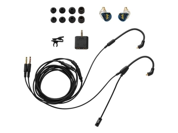 Antlion Audio Kimura Duo - Hodesett - i øret - kablet - 3,5 mm-jakk - lydisolerende - blå