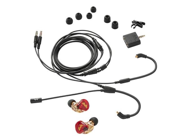Antlion Audio Kimura Solo - Hodesett - i øret - kablet - 3,5 mm-jakk - lydisolerende - rød