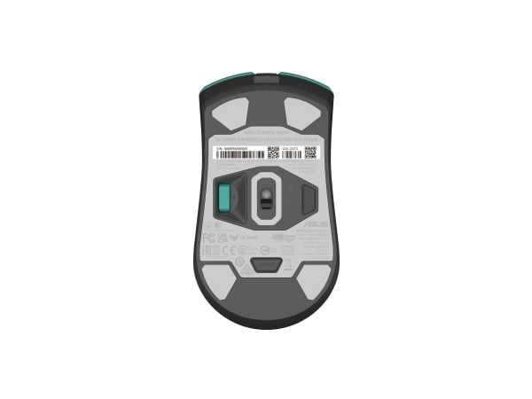 ASUS TUF Gaming Mini - Hatsune Miku Edition - mus - optisk - 6 knapper - kablet, trådløs - USB, 2.4 GHz, Bluetooth - hvit, turkis, rosa