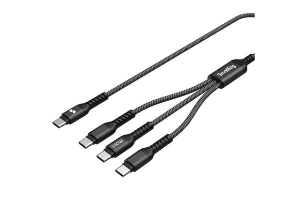 SmallRig 5079, 0,35 m, USB C, 3 x USB C, USB 2.0, Musta, Harmaa