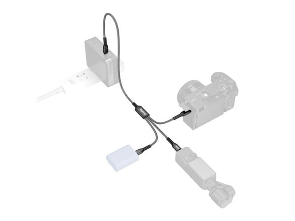 SmallRig 5079, 0,35 m, USB C, 3 x USB C, USB 2.0, Musta, Harmaa