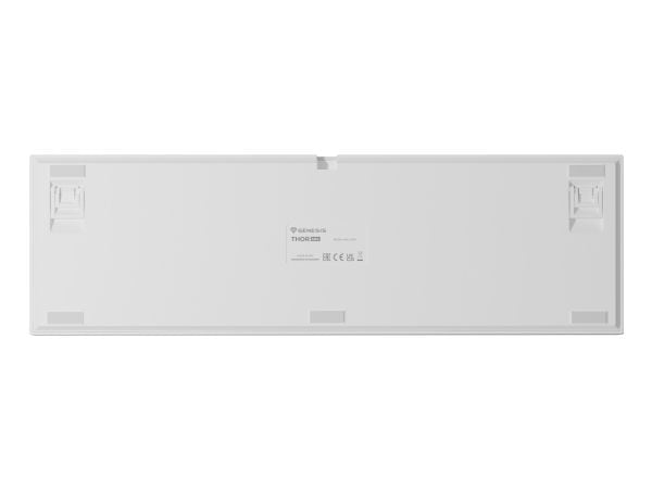 Genesis Thor 404 - Tastatur - 100% - full size - bakgrunnsbelyst - USB - QWERTY - USA - tastsvitsj: Outemu Peach Silent V3 5-pin - hvit