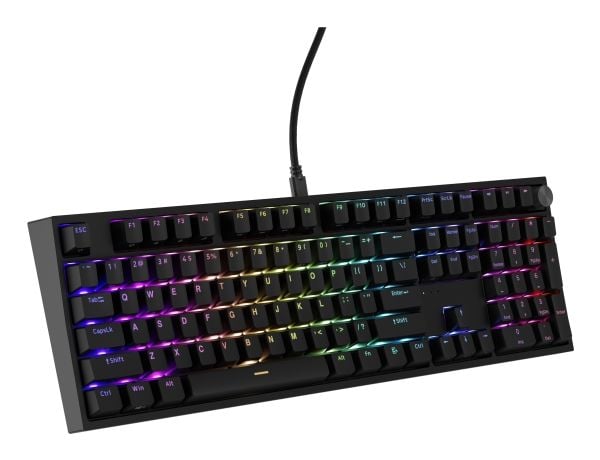 GAMING KEYBOARD GENESIS THOR 404 US RGB BAKGRUNNSBELYSNING MEKANISK SVART OUTEMU PEACH SILENT