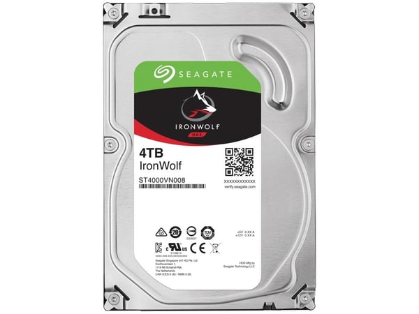 Seagate IronWolf ST4000VN008 - Hårddisk - 4 TB - inbyggd - 3.5" - SATA 6Gb/s - 5900 rpm - buffert: 64 MB