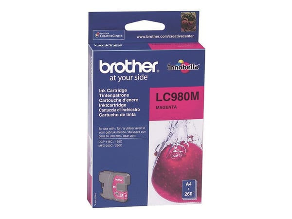Brother LC980M, Magenta, Väriainepohjainen muste, 1 kpl, 260 sivua, Kertapakkaus