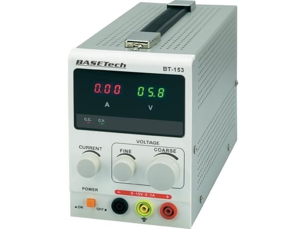 Basetech Laboratoriovirtalähde, säädettävä BT-153 0 - 15 V/DC 0 - 3 A 45 W 1 x (BT-153)